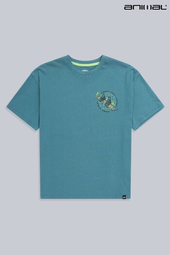 Animal Kids  Blue Ashton Organic Snowboard Boys T-Shirt (994039) | £20