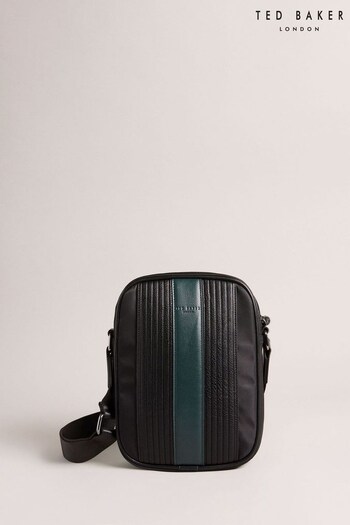 Ted Baker Rockie Core Twill Pu Striped Larger Flight Black Bag (994071) | £45
