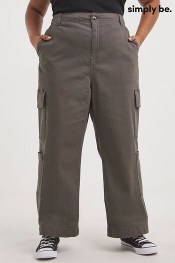 Simply Be Grey Double Pocket Adjustable Cargo Trousers (994142) | £32