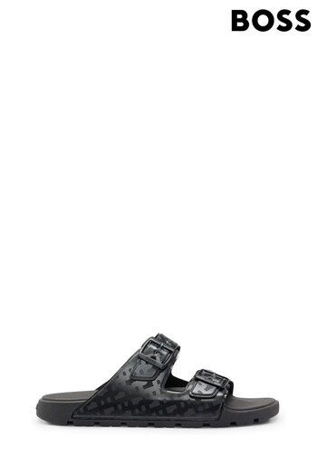 BOSS Black Monogram-Detail Slides with Double Strap (994399) | £99