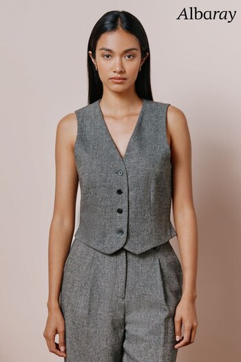 Albaray Grey Wool Mix Waistcoat (994419) | £65