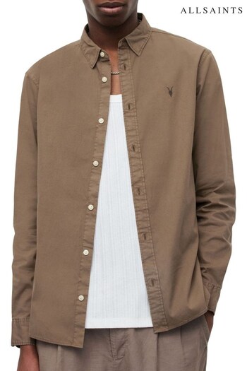 AllSaints Hawthorne Brown Shirt (994842) | £89