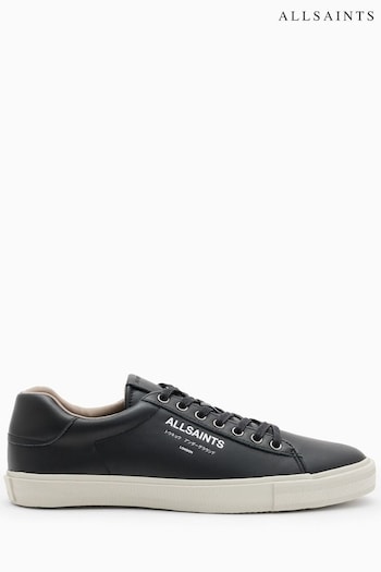 AllSaints Black Underground Leather Low Top Trainers (994982) | £129