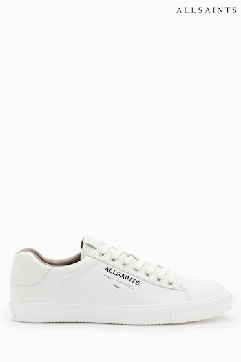 AllSaints Underground Leather Low Top White Trainers (995001) | £129