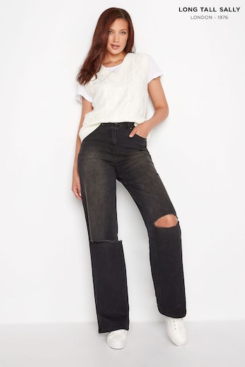 Long Tall Sally Black BEA Stretch Wide Leg brunello Jeans (995136) | £50