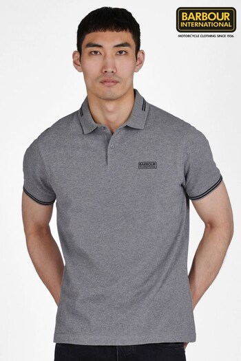 Barbour® International Grey Tipped Polo Shirt (995171) | £55