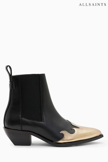 AllSaints Dellaware Black Boots (995424) | £249