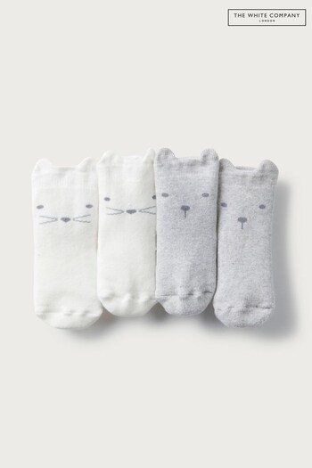 The White Company Grey Face Socks 2 Pack (995501) | £6