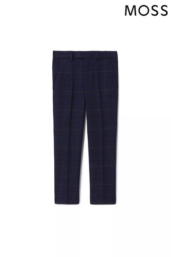 MOSS Boys Blue Check Trousers (995658) | £32