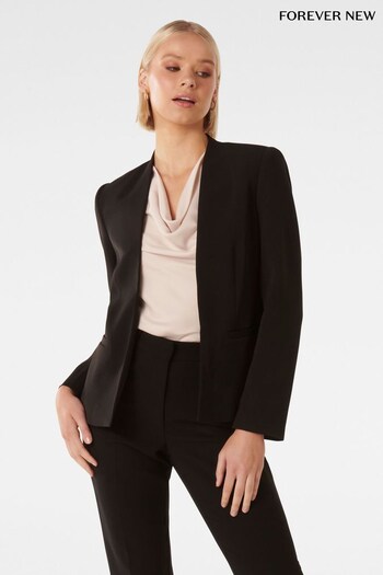 Forever New Black Pam Collarless Fitted Blazer (995903) | £70