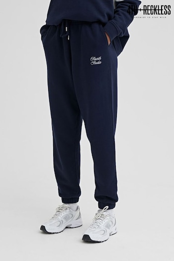 4th & Reckless Blue Parker Fourth Studio Branded Cuffed Jogger (996053) | £32