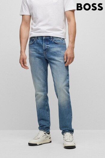 BOSS Blue Maine Straight Fit Stretch Denim Jeans Cut (996402) | £139