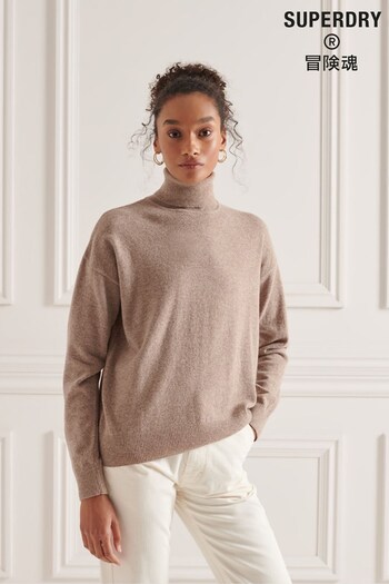 Superdry Nude Lambswool Roll Neck Jumper (996462) | £55