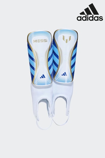 adidas White/Blue Performance Messi Match Shin Guards (996529) | £15