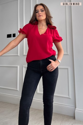 Girl In Mind Red Kimmi Corsage Top (996546) | £32