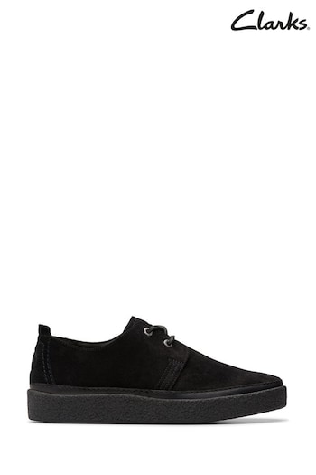 Clarks Black Suede Beeswax Leather Clarkwood Low Shoes (996633) | £90