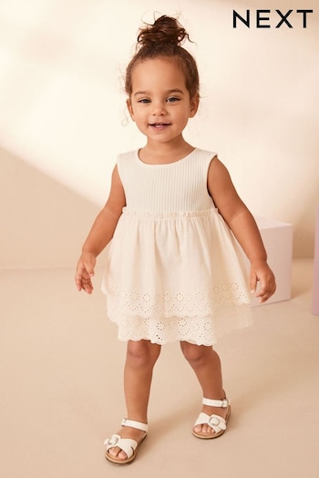 Ecru White Yellow Broderie Top and Cycle Short Set (3mths-7yrs) (996830) | £12 - £16