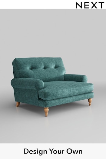 Plush Chenille/Dark Teal Erin Buttoned Back Deep Relaxed Sit (996876) | £499 - £2,025