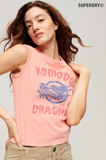 SUPERDRY Pink Komodo Classic Dragon Vest Top (997133) | £23