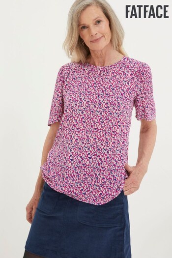 FatFace Pink Lyndy Textured Animal Blouse (997203) | £42
