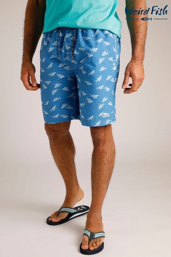 Weird Fish Blue Marina Printed Board Shorts (997206) | £35