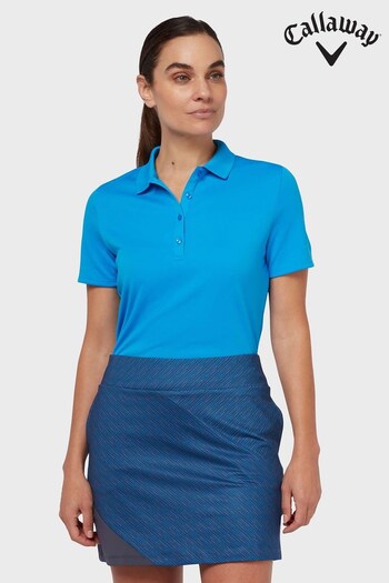 Callaway Apparel Ladies Blue Golf Swingtech Solid Polo Shirt (997274) | £35