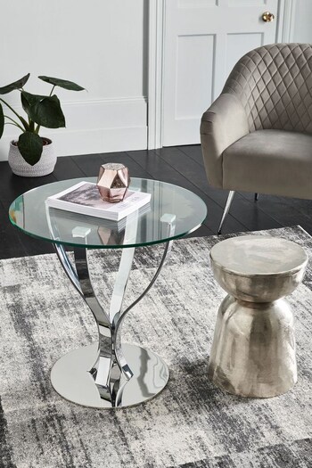 Chrome Tulip Glass Side Table (997298) | £199