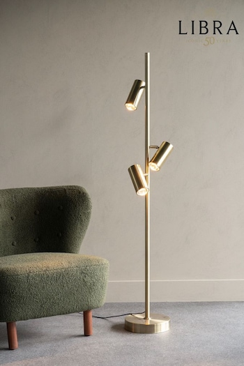 Libra Interiors Bronze Stukeley Triple Spotlight Floor Lamp (997484) | £345