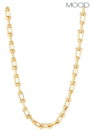 Mood Gold Tone Polished Orb Link Chain Necklace (997975) | £20