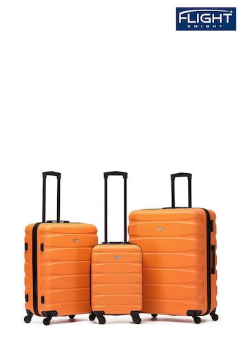 Flight Knight Black Set of 3 Hardcase Large Check in Suitcases and Cabin Case (998064) | £150