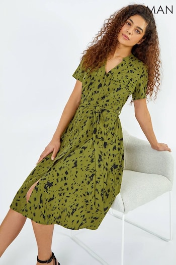 Roman Green Abstract Spot Print Shirt deze Dress (998252) | £38