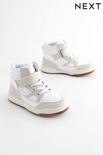 Neutral Elastic Lace Touch Fastening High Top Trainers (998560) | £22 - £26