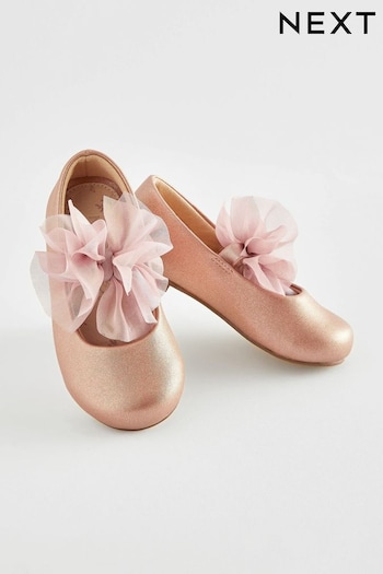 Pink Wide Fit (G) Bridesmaid Bow Mary Jane Occasion Shoes (998702) | £20 - £22