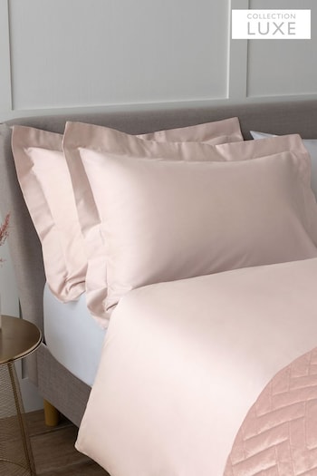 Set of 2 Blush Pink Collection Luxe 400 Thread Count 100% Egyptian Cotton Pillowcases (998881) | £18 - £20