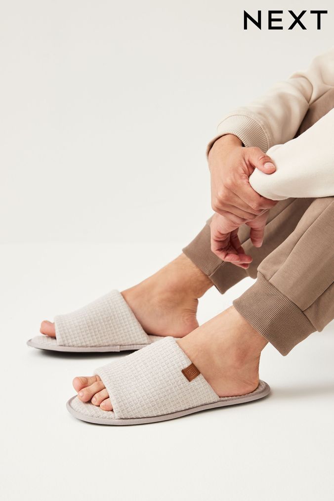 Men s Sliders Slippers Hard Sole Slippers Next