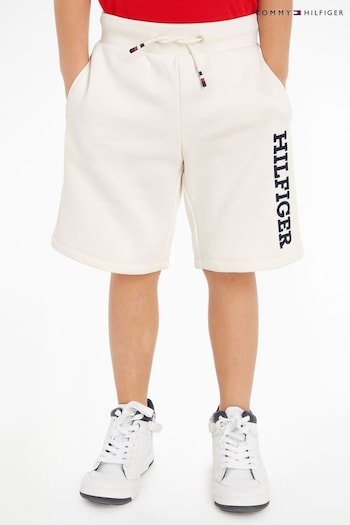 Tommy Hilfiger Boys Monotype Joggers White Shorts (999161) | £40 - £45