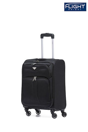 Flight Knight 55x40x20cm Ryanair Priority Soft Case Cabin Carry On Suitcase Hand Black Luggage (999327) | £55