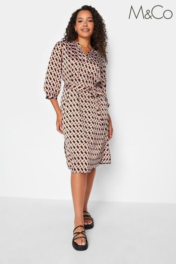 M&Co Orange/Black Tie Detail Tunic Dress (999337) | £27
