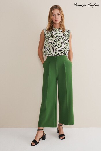 Phase Eight Green Aubrielle Wide Leg Culottes (999593) | £69