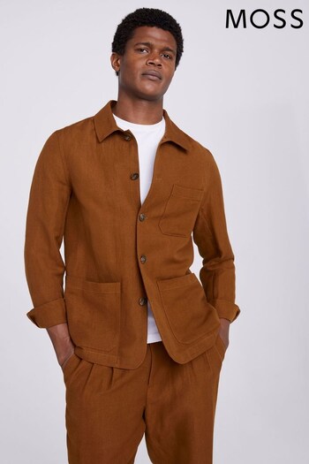 MOSS Orange Rust Cotton Linen Jacket (999696) | £100