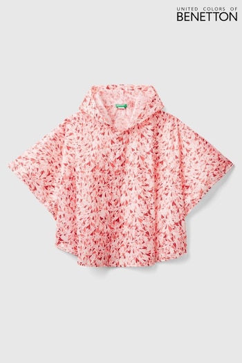 Benetton Pink Heart Print 100% Cotton Poncho (999943) | £26