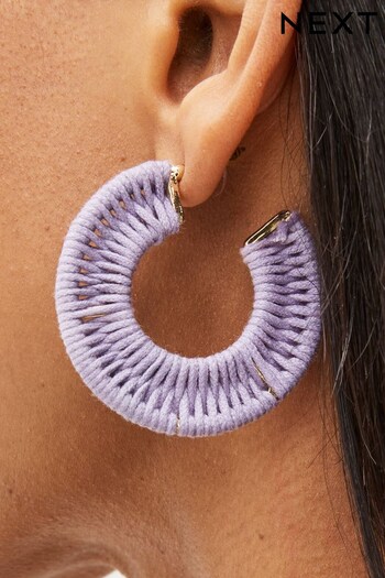 Lilac Purple Wrap Hoop Earrings (99T927) | £10