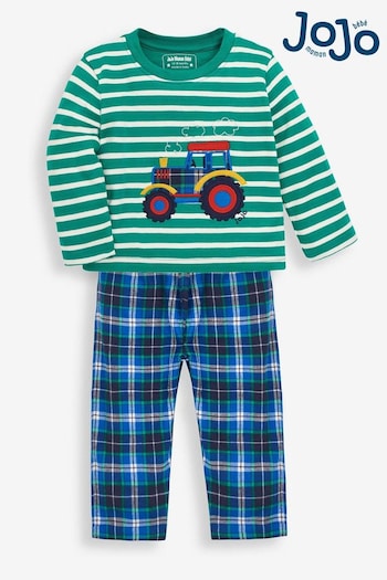 JoJo Maman Bébé Green Tractor Mix & Match Pyjamas (9BW801) | £21