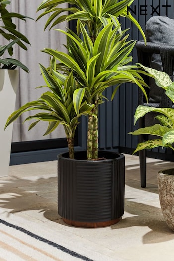 Black Outdoor Bronx Patterned Planter (9Y0752) | £30