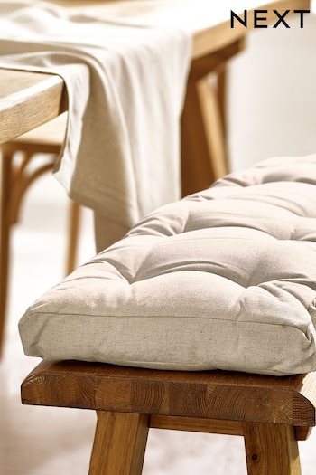 Natural Bench Cushion Cotton Linen Blend Dining Bench Cushion (A00254) | £65 - £75