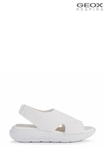 Geox Womens Spherica White Ec5 Red Sandals (A00354) | £100