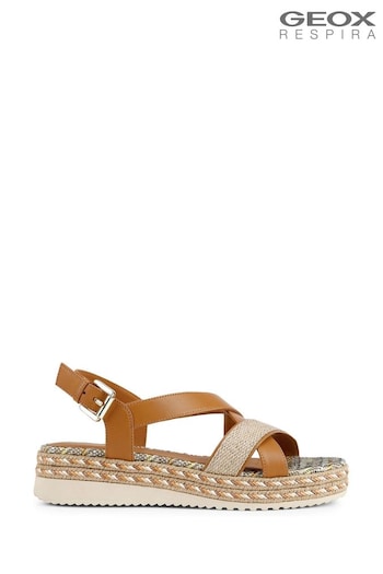 Geox Womens Brown Eolie beige Sandals (A00356) | £100
