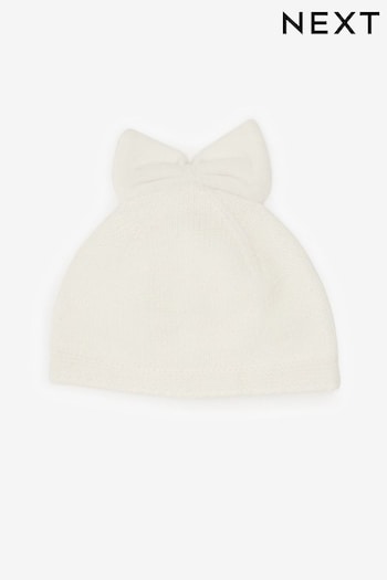 Cream Bow Baby Hat (0mths-2yrs) (A00573) | £5.50
