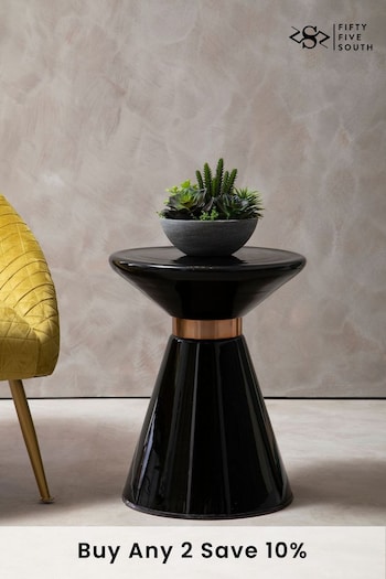 Fifty Five South Black Martini  Glass Side Table (A00919) | £215
