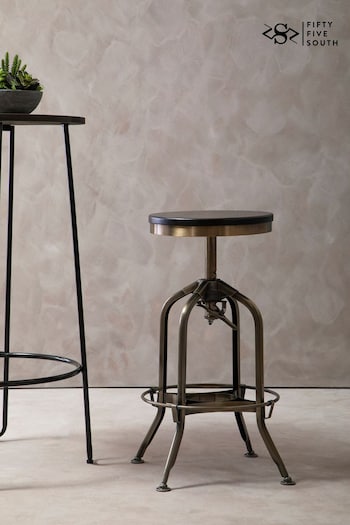 Fifty Five South Black Gator Metal Height Adjustable Bar Stool (A01191) | £300